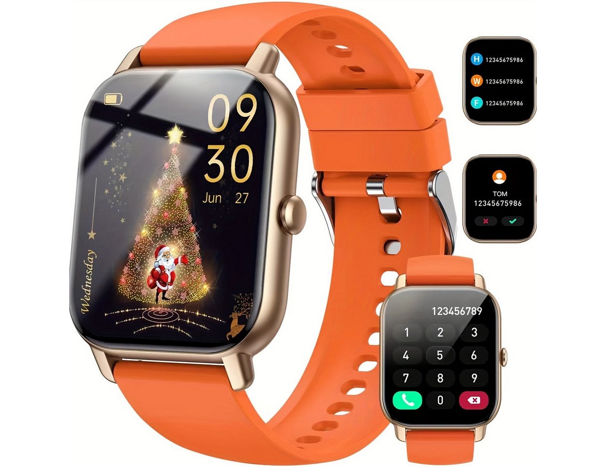 Nerunsa Fur Herren Damen mit Anruffunktion, Fitness-Tracker Smartwatch (Andriod iOS), mit Mehreren Sportmodi, Wasserdicht, Schrittzähler Aktivitäts-Tracker von Nerunsa