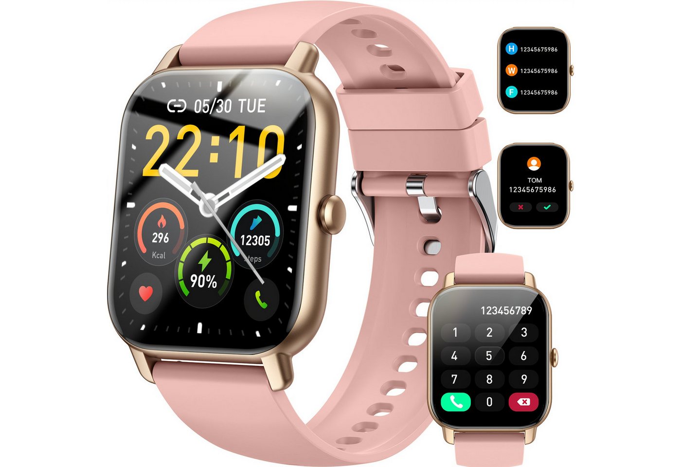 Nerunsa Fur Herren Damen mit Anruffunktion, Fitness-Tracker Smartwatch (Andriod iOS), mit Mehreren Sportmodi, Wasserdicht, Schrittzähler Aktivitäts-Tracker von Nerunsa