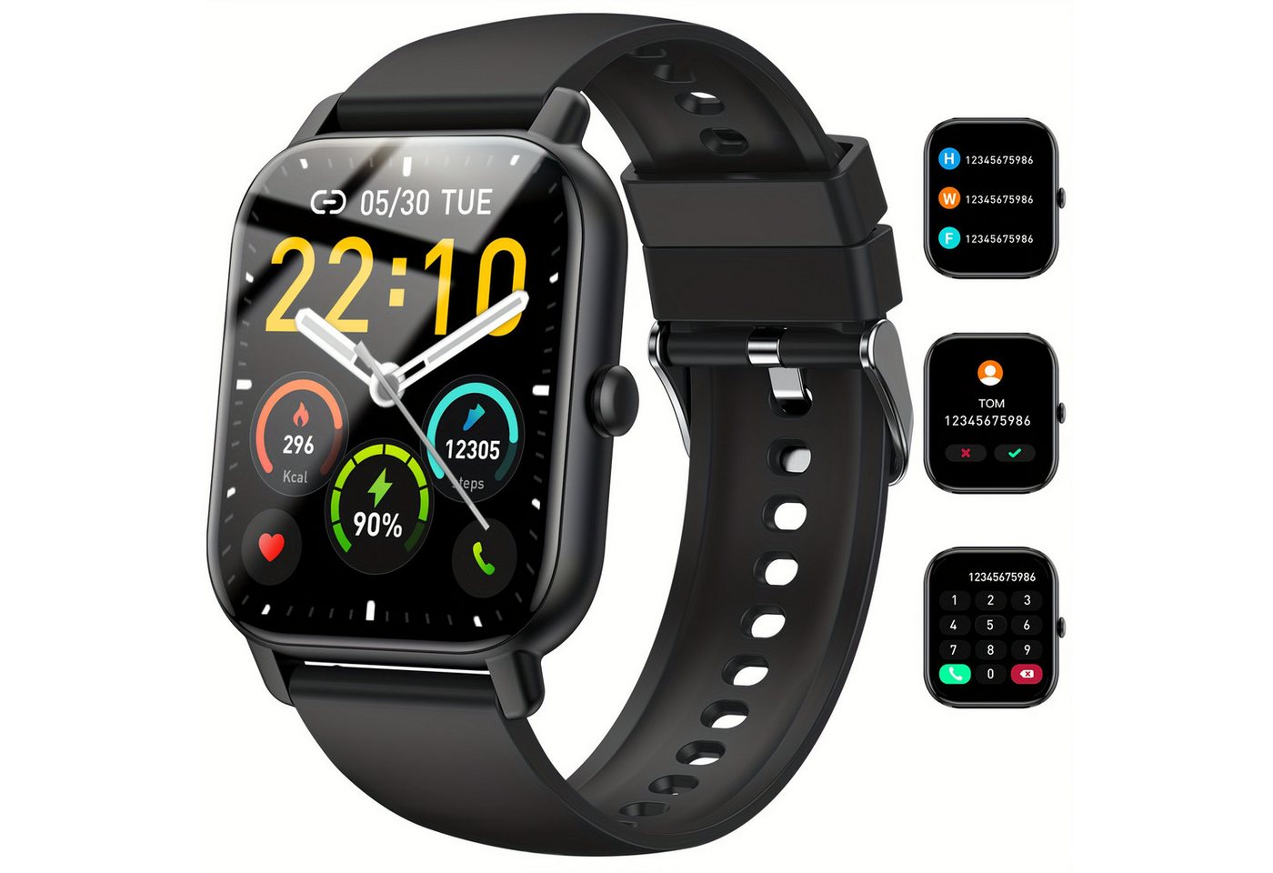 Nerunsa Fur Herren Damen mit Anruffunktion, Fitness-Tracker Smartwatch (Andriod iOS), mit Mehreren Sportmodi, Wasserdicht, Schrittzähler Aktivitäts-Tracker von Nerunsa