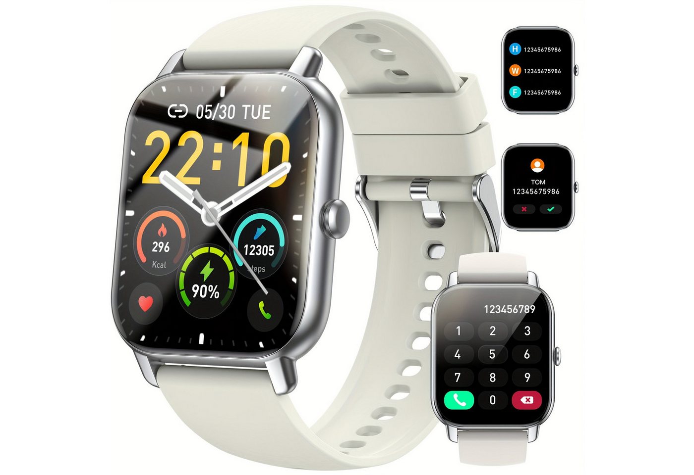 Nerunsa Fur Herren Damen mit Anruffunktion, Fitness-Tracker Smartwatch (Andriod iOS), mit Mehreren Sportmodi, Wasserdicht, Schrittzähler Aktivitäts-Tracker von Nerunsa
