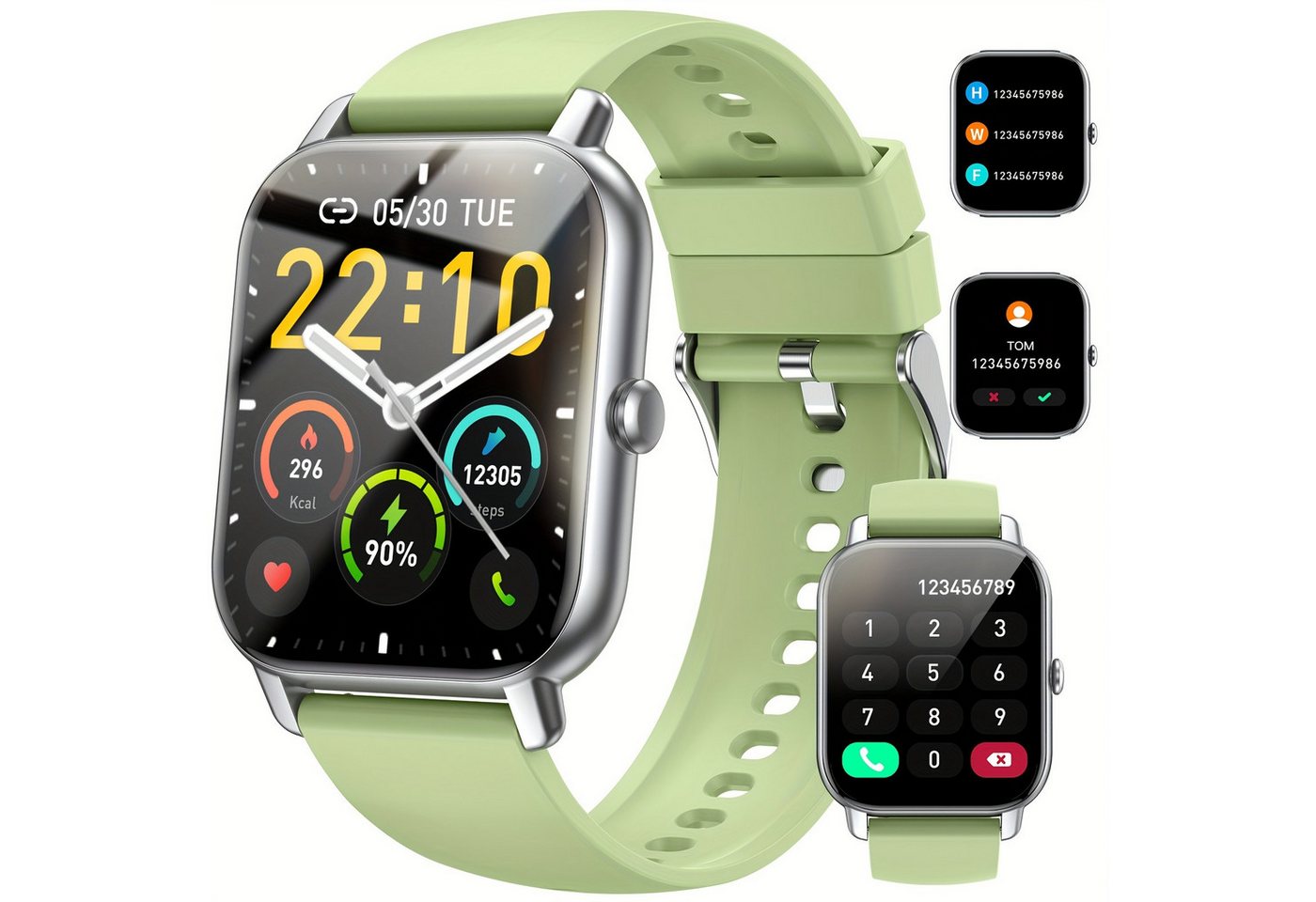 Nerunsa Fur Herren Damen mit Anruffunktion, Fitness-Tracker Smartwatch (Andriod iOS), mit Mehreren Sportmodi, Wasserdicht, Schrittzähler Aktivitäts-Tracker von Nerunsa