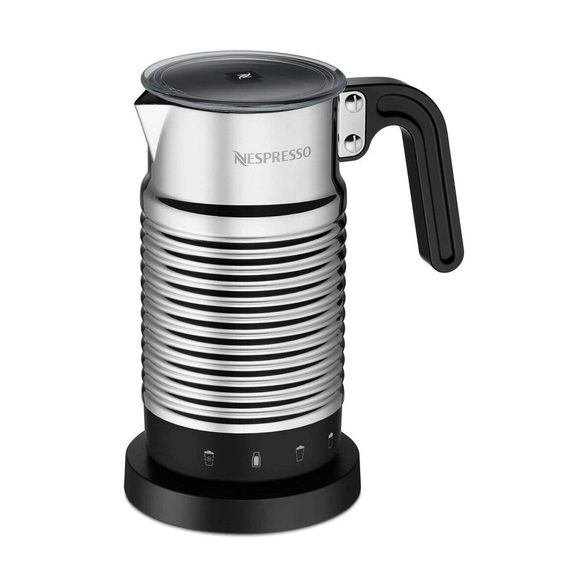 Nespresso Aeroccino4 Milchaufschäumer (Geschirrspüler geeignet, 120 ml Milchschaumkapazität, 240 ml heiße Milchkapazität, Silber) von Nespresso