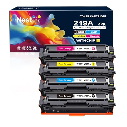 Nestink 219A (Mit Chip) MFP 3302FDWG Toner, Kompatible für HP 219A 219X Tonr Set, für HP Color Laserjet Pro MFP 3302SDWG 3302FDN 3302FDW 3302SDW 3302FDNG 3302FDWG 3202DN 3202DW W2190X ( Hohes Volumen) von Nestink