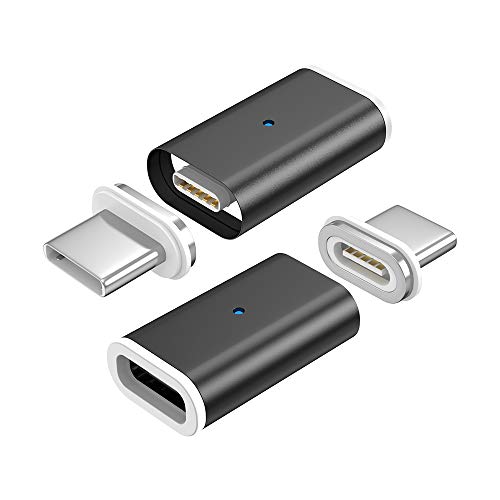 NetDot 10th Generation Magnetisches Adapter,Schnellladung und Datenübertragung für USB-C Smartphones Sumsung S10/9/8/Note9,Sony Xperia,Google Pixel und mehr(2 Pack schwarz) von N. NETDOT