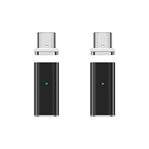 NetDot Gen10 Magnetischer Schnellladung USB-C auf USB-C Adapter Konverter kompatibel mit Typ-C Smartphones (2 Stück, schwarz) von N. NETDOT