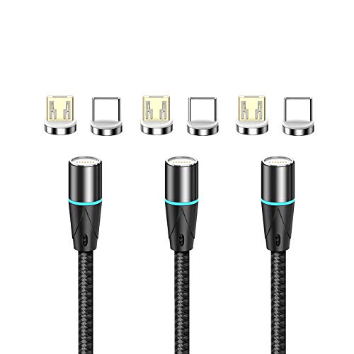 N. NETDOT Magnetisches Ladekabel, 3in1 3-Pack Schnellladung Gen12 Magnetisches Telefonladegerät und Datenübertragung Magnetisches Ladegerät für Micro-USB, USB-C und i-Produkt - 1m schwarz N. NETDOT Magnetisches Ladekabel, 3in1 3-Pack Schnellladung Gen12 Magnetisches Telefonladegerät und Datenübertragung Magnetisches Ladegerät für Micro-USB, USB-C und i-Produkt - 1m schwarz von N. NETDOT