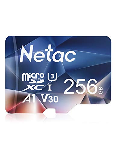 Netac 256GB Speicherkarte，Micro SD Karte(A1, U1, C10, V10, FHD, 600X), TF Memory Card UHS-I bis zu 90/10 MB/s(R/W) für Kameras, Dashcam, Switch und Smartphones von Netac