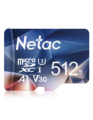 Netac 512GB Speicherkarte，Micro SD Karte(A1, U1, C10, V10, FHD, 600X), TF Memory Card UHS-I bis zu 90/10 MB/s(R/W) für Kameras, Dashcam, Switch und Smartphones von Netac