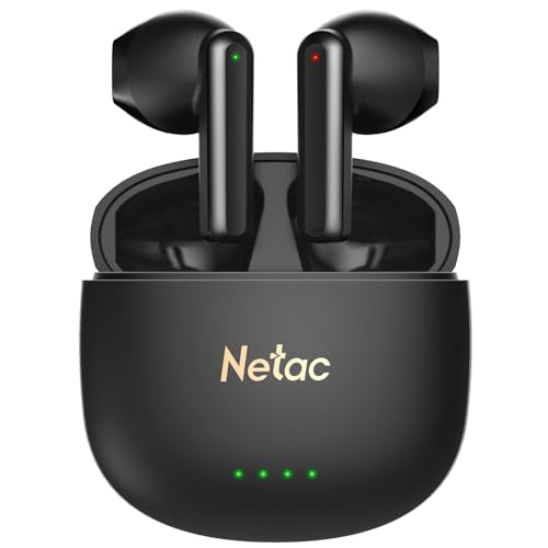 Netac Drahtlose Bluetooth-Kopfhörer, Luftgriff, Zweikanal, Single Label ENC Anrufgeräuschunterdrückung, wasserdichtes IPX4, kompakt und exquisit, Gute Klangqualität, Lange Akkulaufzeit von Netac