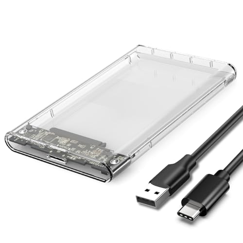 Netac Festplattengehäuse 2,5'' USB 3.0 auf SATA 3.0 Externes Gehäuse für 7mm 9,5 mm 2,5 Zoll SATA HDD und SSD, Werkzeugfreie und UASP Beschleunigung von Netac