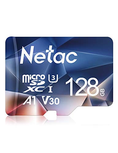 Netac Micro-SD-Karte 128GB, A1, U3, C10, V30, 4K, 667X, UHS-I, Geschwindigkeiten bis zu 100/30 MB/s (R/W) von Netac