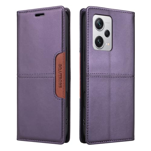Netany Handyhülle Kompatibel mit Xiaomi Redmi Note 12 Pro Plus 5G Handyhülle mit Kartenhalter, Brieftaschenhalterfunktion, magnetischer Klappe, Premium-Lederklappen-Geldbörse (Lila) von Netany
