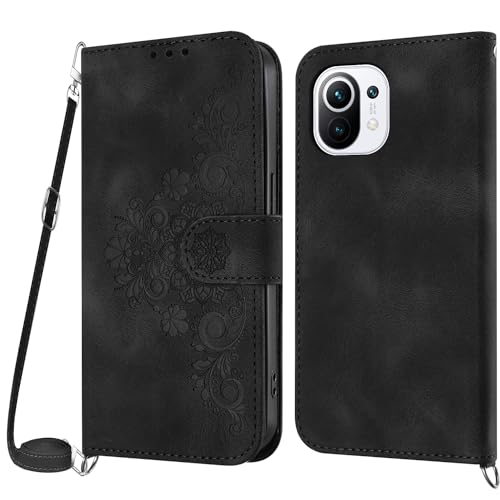 Netany Handykette Hülle für Xiaomi Mi 11 Lite 4G / 5G / NE, Handyhülle Hülle mit Kette Klappbar, PU Leder Necklace Klapphülle und Umhängeband Lanyard Flip Stoßfest Schutzhülle mit Band (Schwarz) Netany Handykette Hülle für Xiaomi Mi 11 Lite 4G / 5G / NE, Handyhülle Hülle mit Kette Klappbar, PU Leder Necklace Klapphülle und Umhängeband Lanyard Flip Stoßfest Schutzhülle mit Band (Schwarz) von Netany