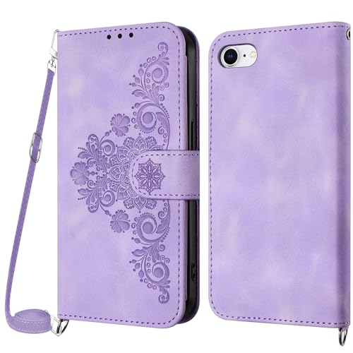 Netany Handykette Hülle für iPhone SE 2020 / iPhone SE 2022/iPhone 8 / iPhone 7, Handyhülle Hülle mit Kette Klappbar, PU Leder Klapphülle und Umhängeband Lanyard Flip Schutzhülle mit Band (Lila) Netany Handykette Hülle für iPhone SE 2020 / iPhone SE 2022/iPhone 8 / iPhone 7, Handyhülle Hülle mit Kette Klappbar, PU Leder Klapphülle und Umhängeband Lanyard Flip Schutzhülle mit Band (Lila) von Netany