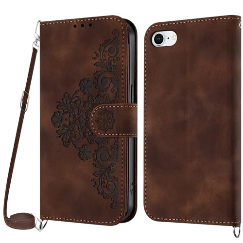 Netany Handykette Hülle für iPhone SE 2020 / iPhone SE 2022/iPhone 8 / iPhone 7, Handyhülle Hülle mit Kette Klappbar, PU Leder Klapphülle und Umhängeband Lanyard Flip Schutzhülle mit Band (Braun) Netany Handykette Hülle für iPhone SE 2020 / iPhone SE 2022/iPhone 8 / iPhone 7, Handyhülle Hülle mit Kette Klappbar, PU Leder Klapphülle und Umhängeband Lanyard Flip Schutzhülle mit Band (Braun) von Netany