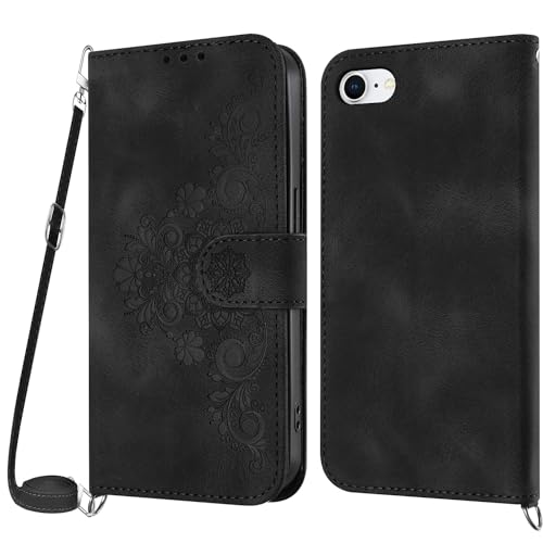 Netany Handykette Hülle für iPhone SE 2020 / iPhone SE 2022/iPhone 8 / iPhone 7, Handyhülle Hülle mit Kette Klappbar, PU Leder Klapphülle und Umhängeband Lanyard Flip Schutzhülle mit Band (Schwarz) Netany Handykette Hülle für iPhone SE 2020 / iPhone SE 2022/iPhone 8 / iPhone 7, Handyhülle Hülle mit Kette Klappbar, PU Leder Klapphülle und Umhängeband Lanyard Flip Schutzhülle mit Band (Schwarz) von Netany