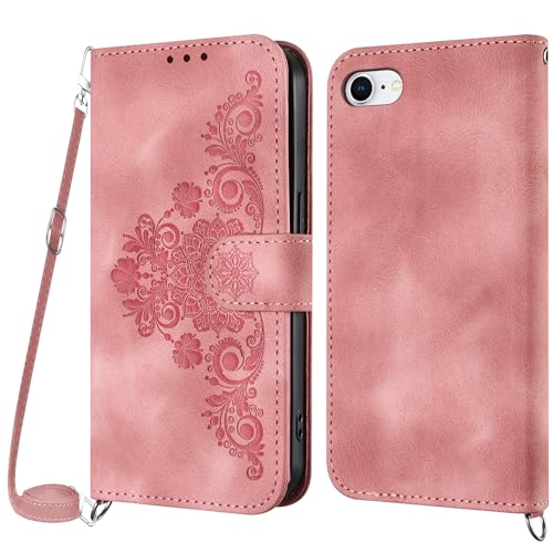 Netany Handykette Hülle für iPhone SE 2020 / iPhone SE 2022/iPhone 8 / iPhone 7, Handyhülle Hülle mit Kette Klappbar, PU Leder Klapphülle und Umhängeband Lanyard Flip Schutzhülle mit Band (Rosa) Netany Handykette Hülle für iPhone SE 2020 / iPhone SE 2022/iPhone 8 / iPhone 7, Handyhülle Hülle mit Kette Klappbar, PU Leder Klapphülle und Umhängeband Lanyard Flip Schutzhülle mit Band (Rosa) von Netany