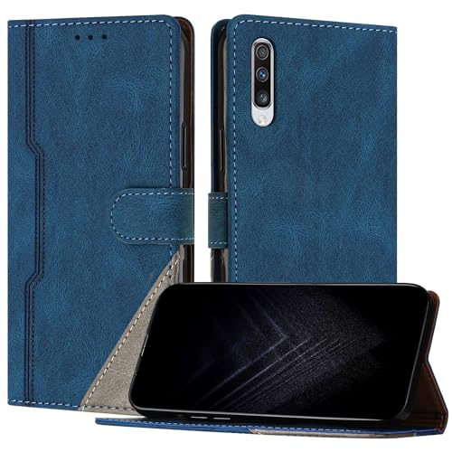 Netany Schutzhülle für Samsung Galaxy A70/A70S, PU Leder Flip Wallet Handyhülle mit magnetisch Kartenfächer Standfunktion Hülle für Galaxy A70 - Blau von Netany