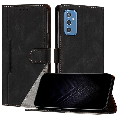 Netany Schutzhülle für Samsung Galaxy M52 5G, PU Leder Flip Wallet Handyhülle mit magnetisch Kartenfächer Standfunktion Hülle für Galaxy M52 5G - Schwarz von Netany