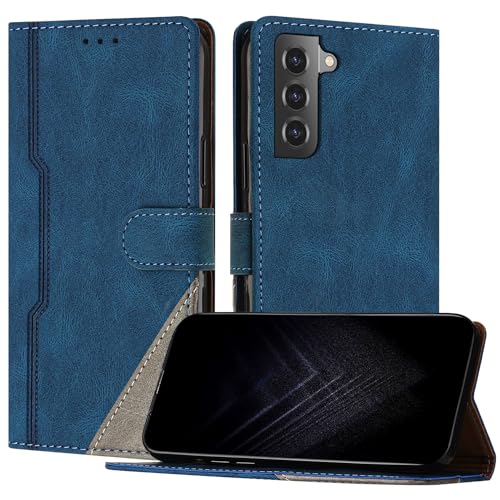 Netany Schutzhülle für Samsung Galaxy S21 Plus, PU Leder Flip Wallet Handyhülle mit magnetisch Kartenfächer Standfunktion Hülle für Galaxy S21 Plus - Blau von Netany