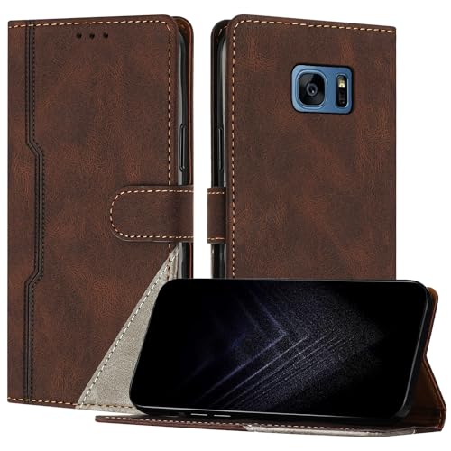 Netany Schutzhülle für Samsung Galaxy S7 Edge, PU Leder Flip Wallet Handyhülle mit magnetisch Kartenfächer Standfunktion Hülle für Galaxy S7 Edge - Braun von Netany