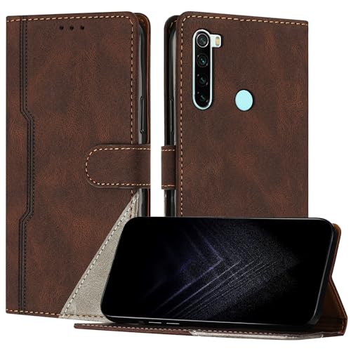 Netany Schutzhülle für Xiaomi Redmi Note 8T, PU Leder Flip Wallet Handyhülle mit magnetisch Kartenfächer Standfunktion Hülle für Redmi Note 8T - Braun von Netany