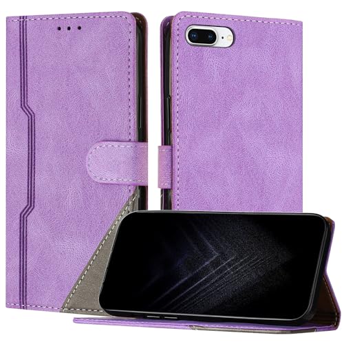 Netany Schutzhülle für iPhone 8 Plus/iPhone 7 Plus/iPhone 6S Plus/iPhone 6 Plus (5,5 Zoll), PU Leder Flip Wallet Handyhülle mit magnetisch Kartenfächer Standfunktion - Lila von Netany