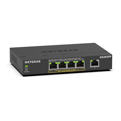 NETGEAR® 5-Port Gigabit Ethernet PoE+ Unmanaged Switch (GS305PP) von Netgear