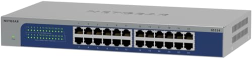 NETGEAR 24-Port Gigabit Ethernet Unmanaged Switch (GS524): Desktop-, Wand- oder Rack-Befestigung und eingeschränkte Garantie über die gesamte Nutzungsdauer von Netgear