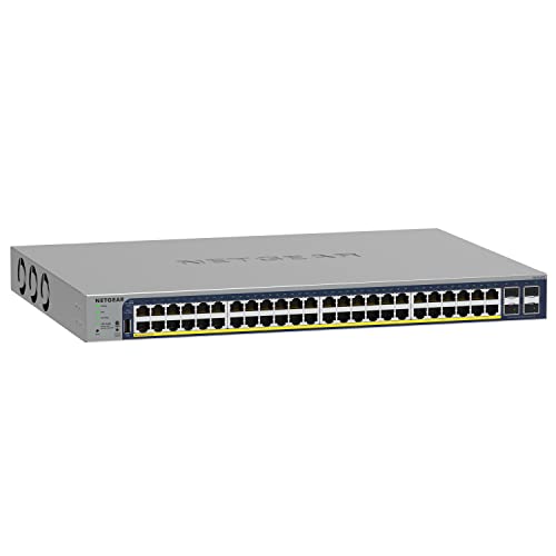 NETGEAR 52-Port PoE Gigabit Ethernet Smart Switch (GS752TP): Managed, optionales Insight-Cloud-Management, 48 PoE+ bei 380 W, 4 1G SFP, Desktop- oder Rack-Befestigung von Netgear