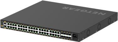 NETGEAR AV Line M4250-40G8F-PoE+ - Switch - L3 - managed - 40 x 10/100/1000 (PoE+) + 8 x 1000Base-X SFP - Seite-zu-Seite-Luftstrom - an Rack montierbar - PoE+ (480 W) (GSM4248P-100EUS) von Netgear