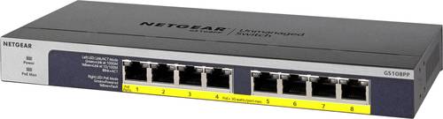 NETGEAR GS108PP Netzwerk Switch 8 Port PoE-Funktion von Netgear