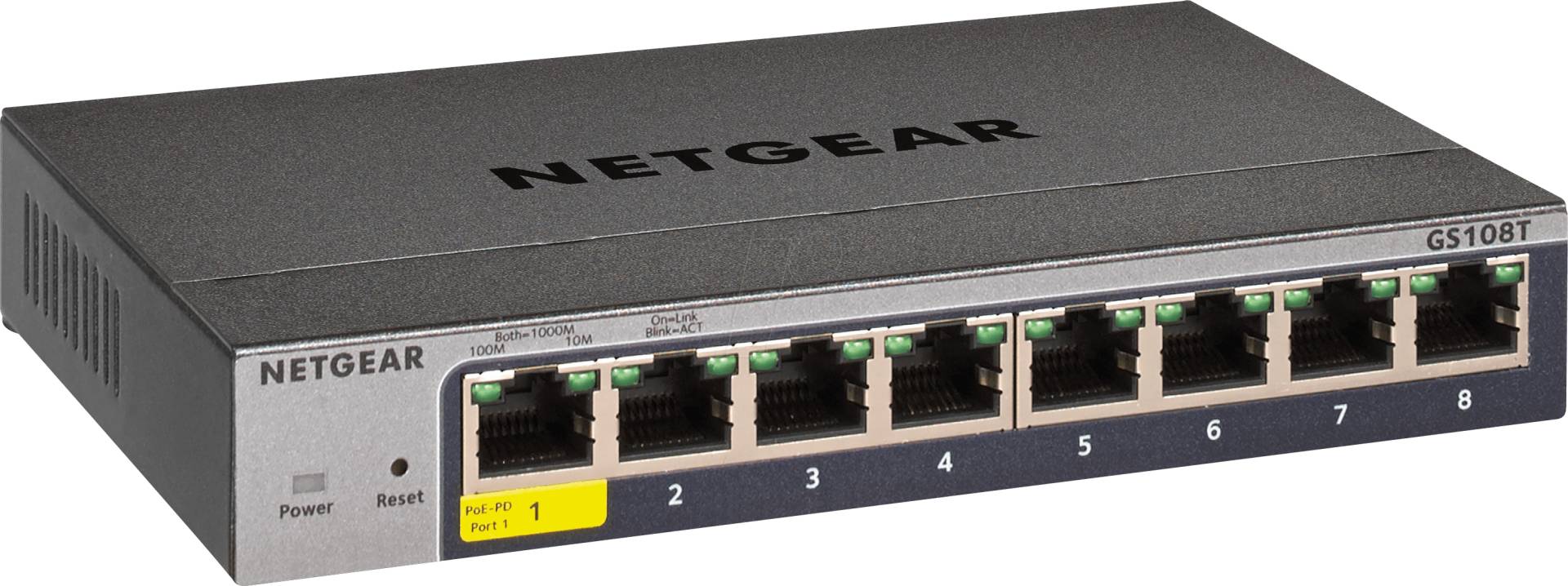 NETGEAR GS108T3 - Switch, 8-Port, Gigabit Ethernet, PoE von Netgear