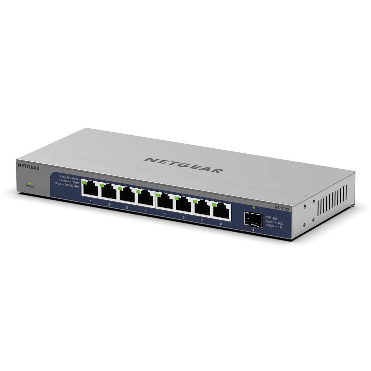 NETGEAR GS108X Unmanaged Switch 8x 1G Ethernet, 1x 10G SFP+ von Netgear