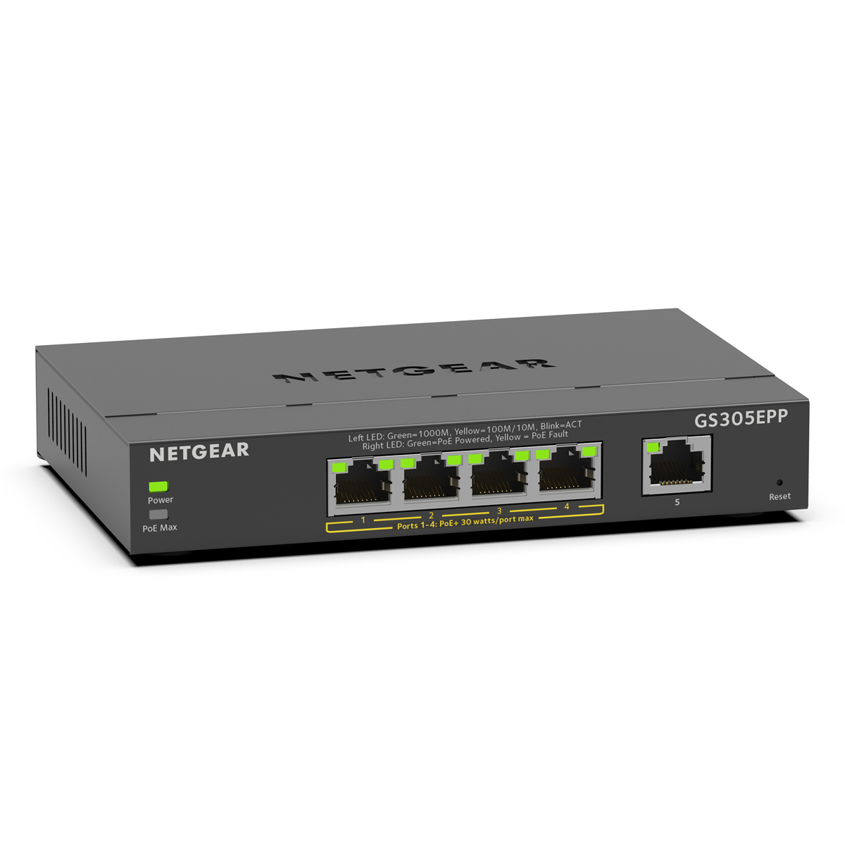 NETGEAR GS305EPP SOHO Plus Switch [5x Gigabit Ethernet, 4x PoE+, 120W] von Netgear