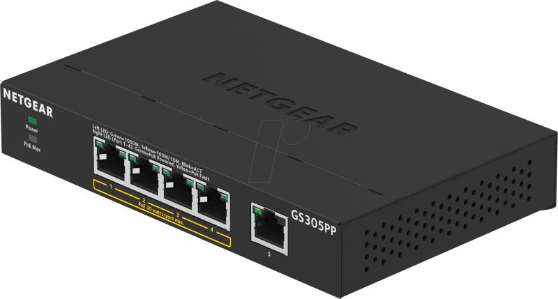NETGEAR GS305PP - Switch, 5-Port, Gigabit Ethernet, PoE von Netgear