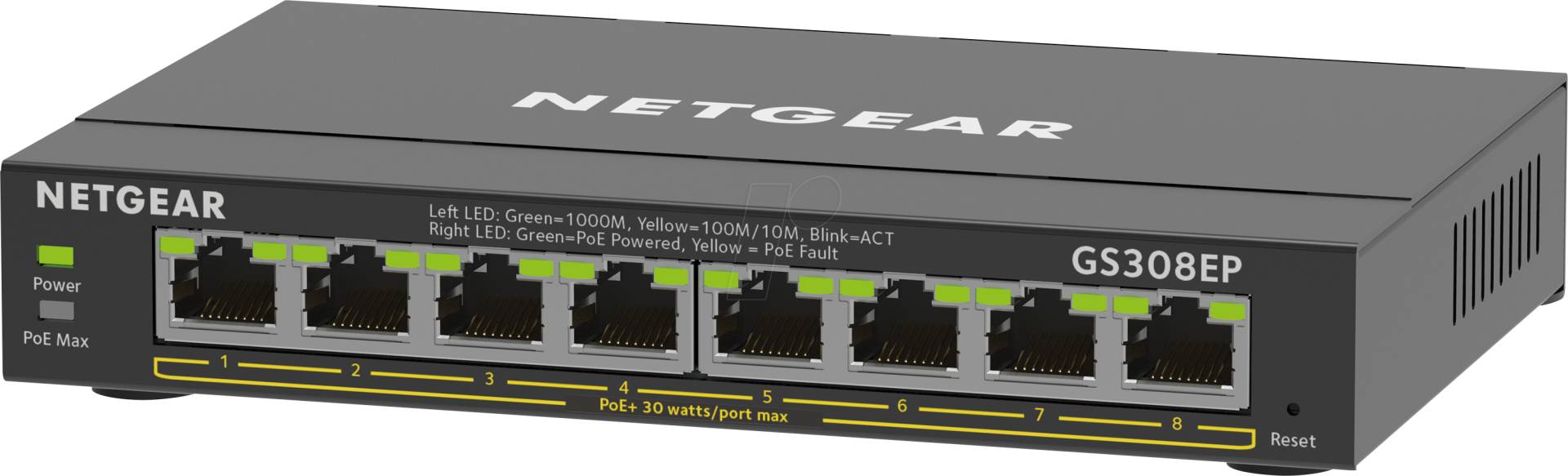 NETGEAR GS308EP - Switch, 8-Port, Gigabit Ethernet, PoE+ von Netgear