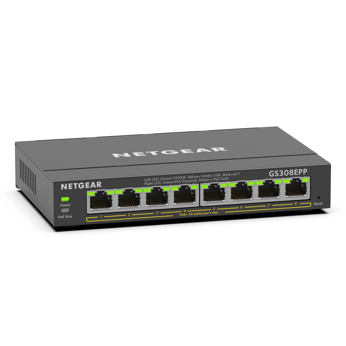 NETGEAR GS308EPP SOHO Plus Switch [8x Gigabit Ethernet PoE+, 123W] von Netgear