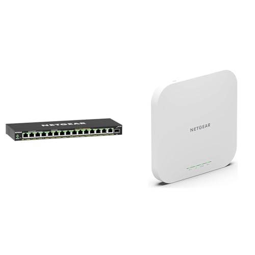 NETGEAR GS316EP Switch 16 Port Gigabit Ethernet LAN PoE Switch Plus & WAX610 WLAN Access Point PoE WiFi 6 von Netgear