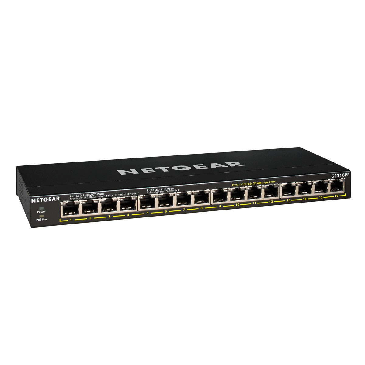 NETGEAR GS316PP SOHO Unmanaged Switch [16x Gigabit Ethernet PoE+, 183W] von Netgear