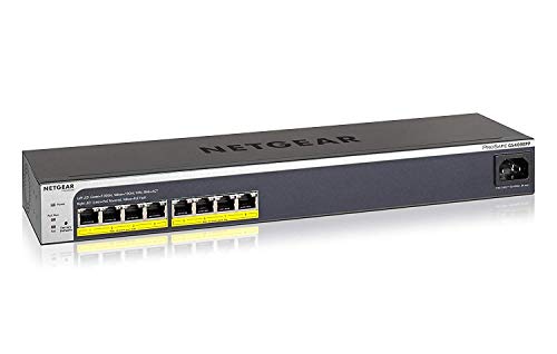 NETGEAR GS408EPP 8 Port Gigabit Ethernet LAN PoE Switch Plus (mit 8x PoE+ 124W, Easy-Mount-System für flexible Anbringung, 19 Zoll Rack-Montage, ProSAFE Lifetime-Garantie) von Netgear