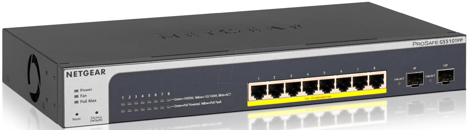 NETGEAR GS510TPP - Switch, 8-Port, Gigabit Ethernet, PoE von Netgear