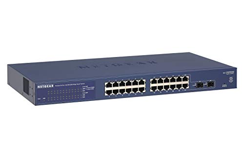 NETGEAR GS724T Smart Switch 24 Port Gigabit Ethernet LAN Switch (Managed mit 2x 1G SFP, Desktop oder 19 Zoll Rack-Montage, lüfterlos, ProSAFE Lifetime-Garantie) von Netgear