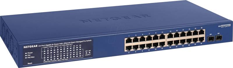 NETGEAR GS724T3P - Switch, 24-Port, Gigabit Ethernet, PoE+ von Netgear
