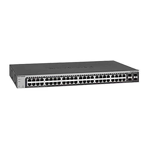 NETGEAR GS748T 48 Port Gigabit Ethernet LAN Switch Smart (Netzwerk Switch Managed mit 4x 1G SFP, Desktop oder 19 Zoll Rack-Montage, ProSAFE Lifetime-Garantie) von Netgear
