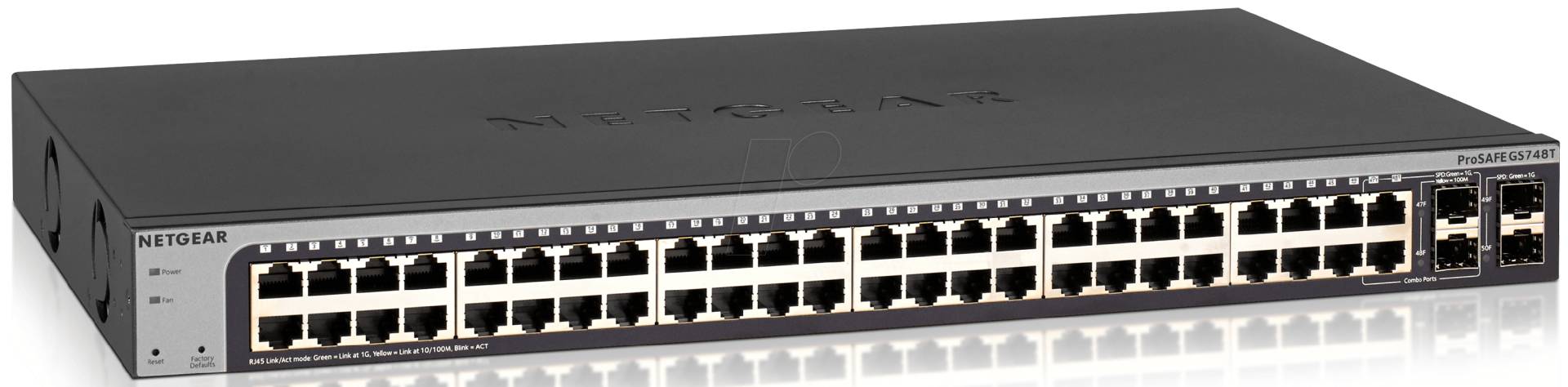 NETGEAR GS748T - Switch, 48-Port, Gigabit Ethernet von Netgear
