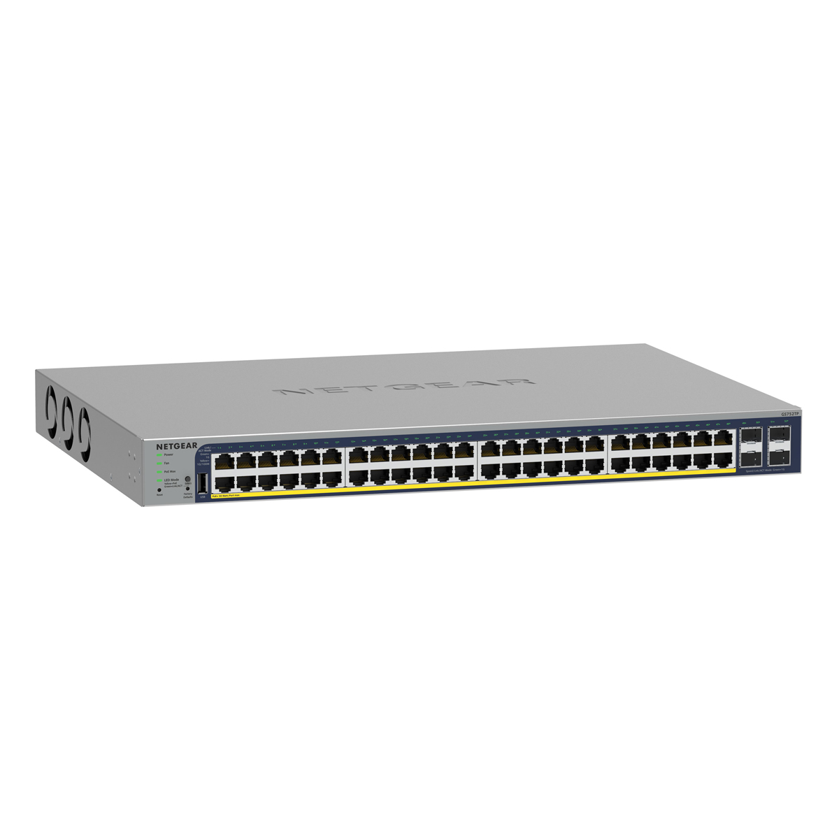 NETGEAR GS752TP Smart Managed Switch 48x Gigabit Ethernet (48x PoE+, max. 380W), 4x 1 Gbit/s SFP von Netgear