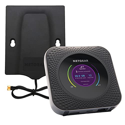 NETGEAR MR1100 Mobiler WLAN Router mit SIM Karte | 4G LTE Router mobil | bis 1 GBit/s Download-Speed | mobiler Hotspot für 20 Geräte | M1 inkl. externe 4G MIMO-Antenne von Netgear
