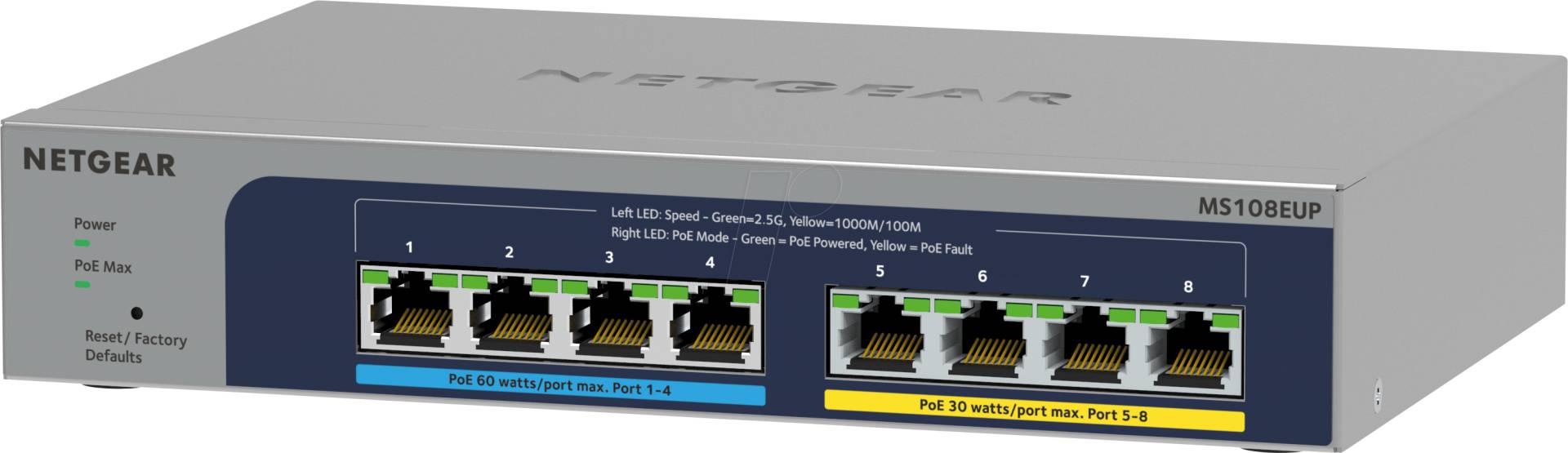 NETGEAR MS108EUP - Switch, 8-Port, 2,5 Gigabit Ethernet, PoE++ von Netgear