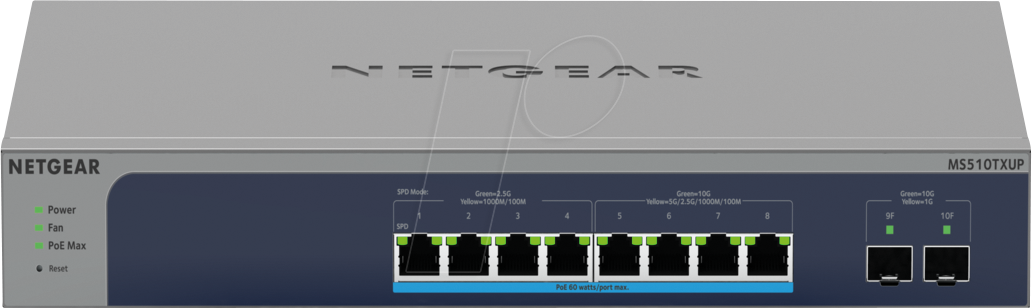 NETGEAR MS510TXU - Switch, 10-Port, Gigabit Ethernet, SFP+, PoE von Netgear
